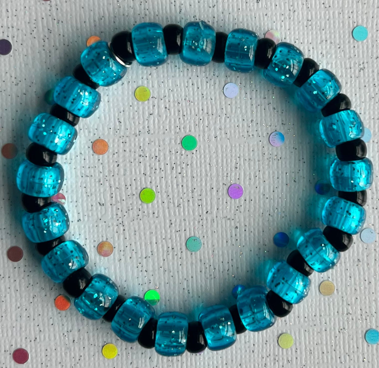 Joy Bracelet | Blue Glitter Black