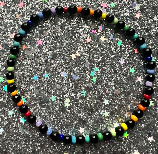 Zaire Bracelet | Black Agate Rainbow