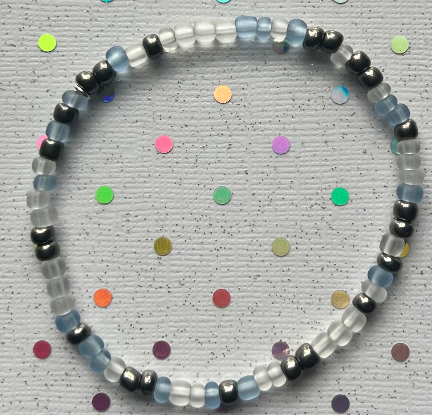 Alchemy Bracelet | Frosted White Frosted Blue Metal