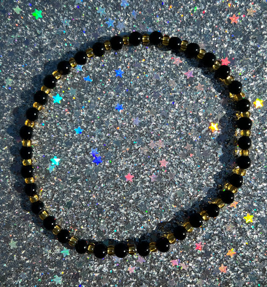 Zaire Bracelet | Black Agate Gold SL