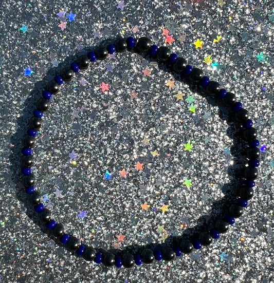 Zaire Bracelet | Black Agate Blue