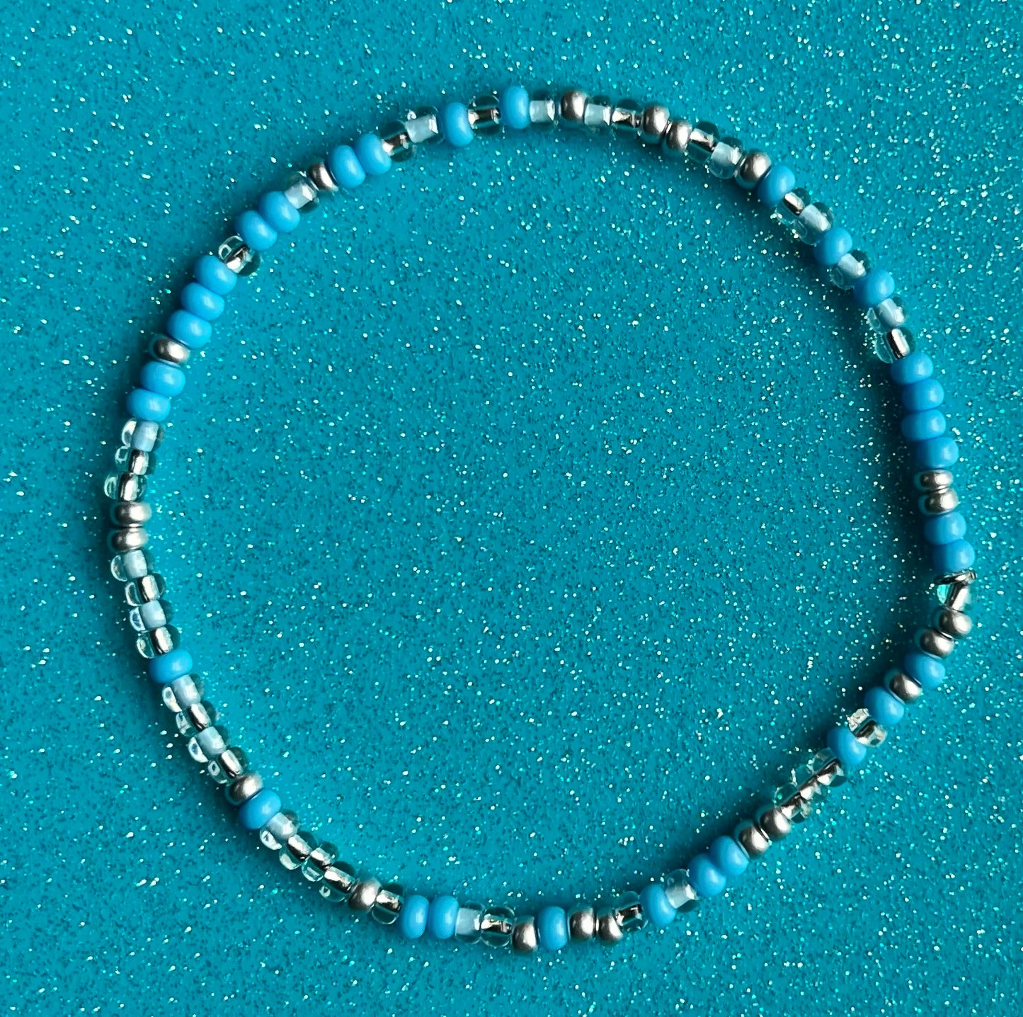 Alchemy Anklet | Light Blue Silver Clear