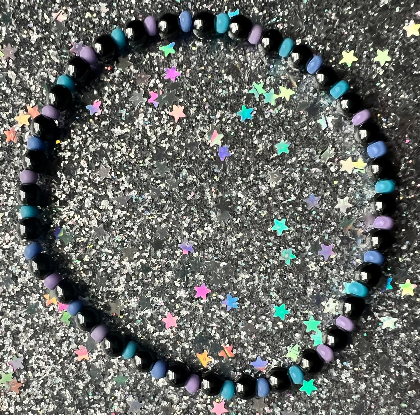 Zaire Bracelet | Hematite Periwinkle Lavender Light Blue