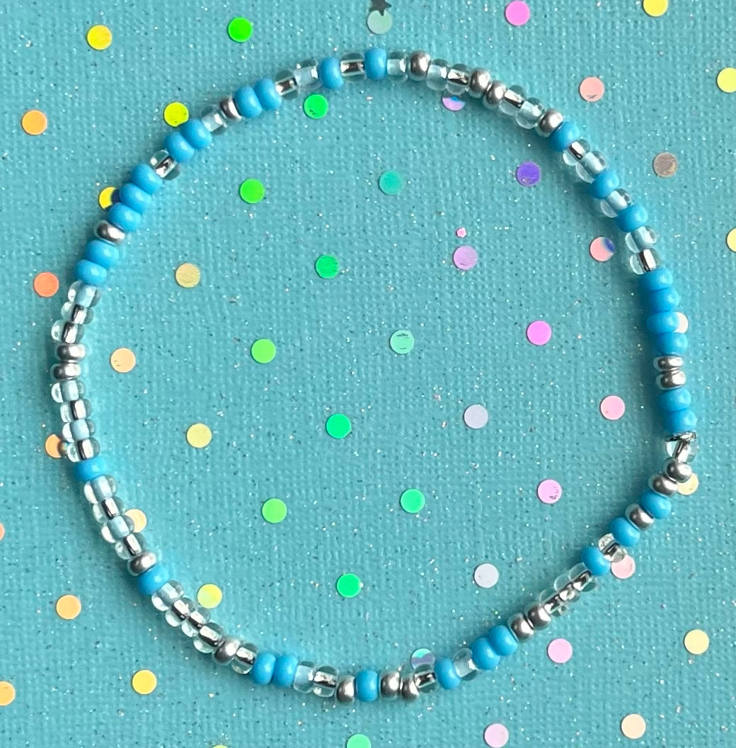 Alchemy Anklet | Light Blue Silver Clear