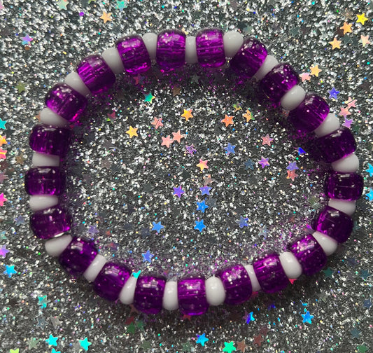 Joy Bracelet | Purple Glitter White