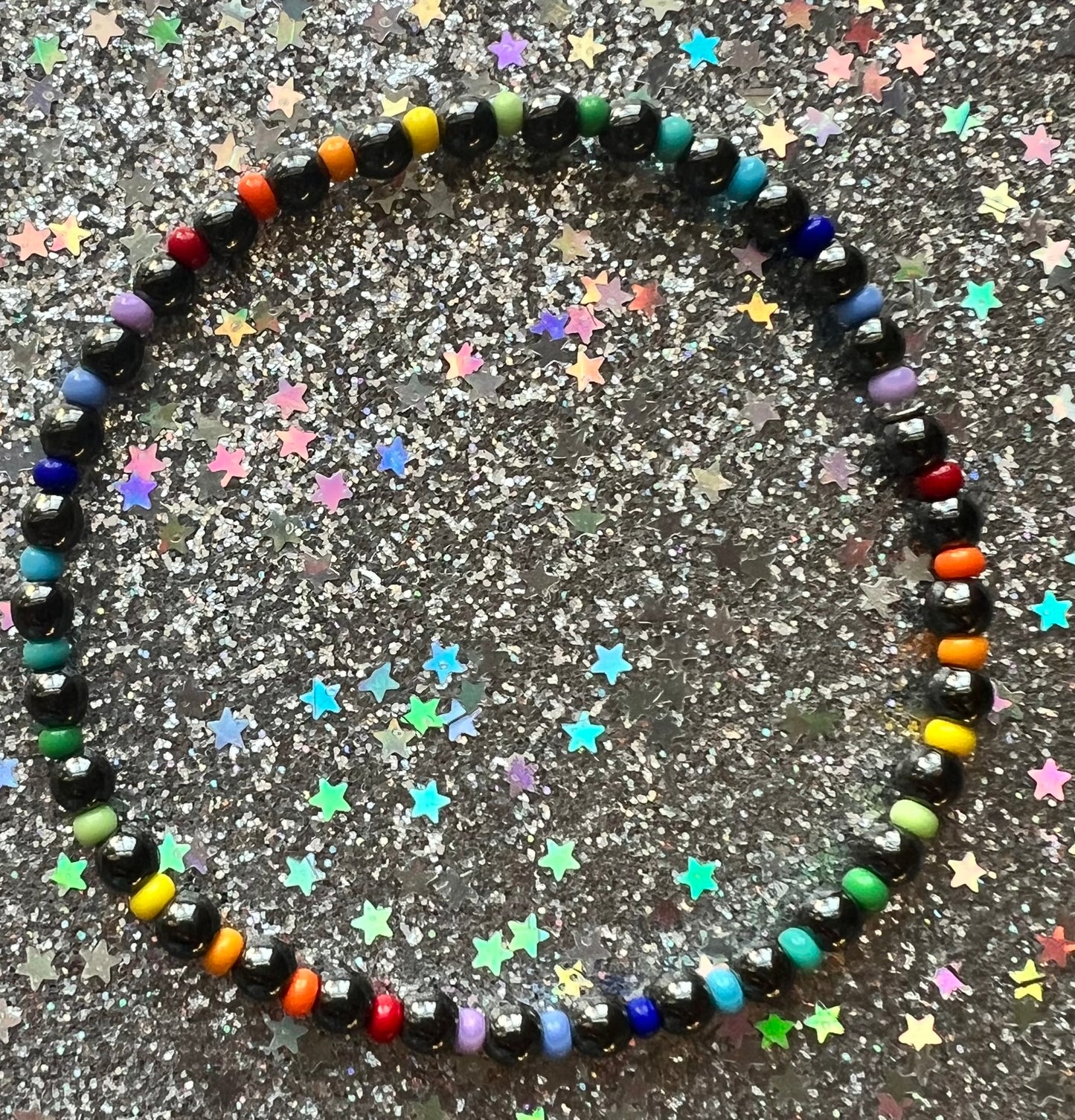 Zaire Bracelet | Hematite Rainbow