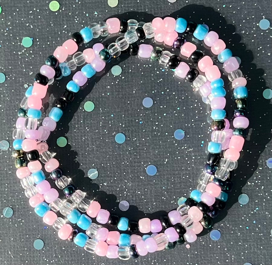 Alchemy Wrap | Ceylon Pink Blue Purple Watercolor Black