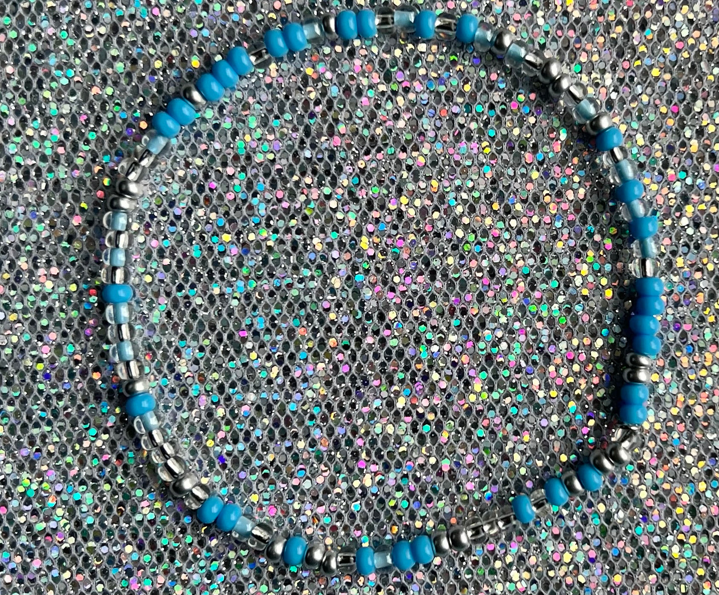 Alchemy Anklet | Light Blue Silver Clear