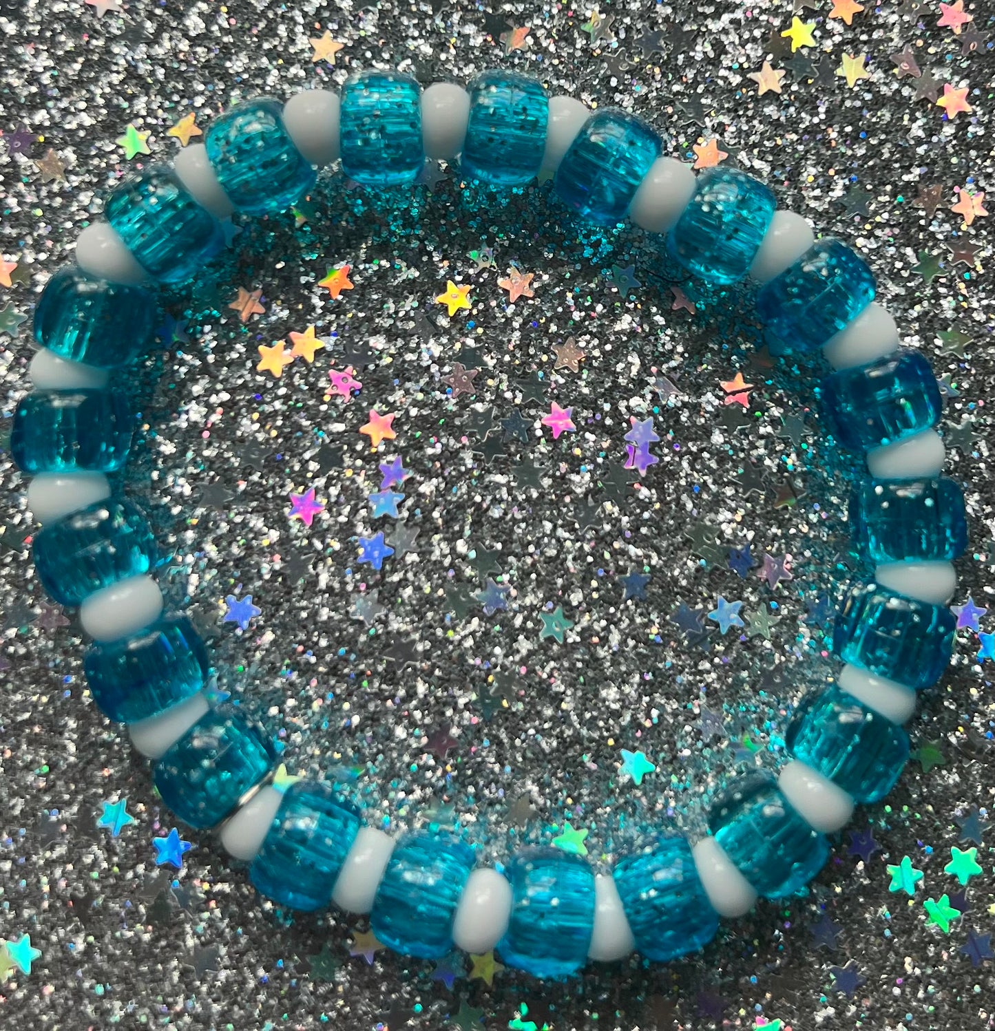 Joy Bracelet | Blue Glitter White