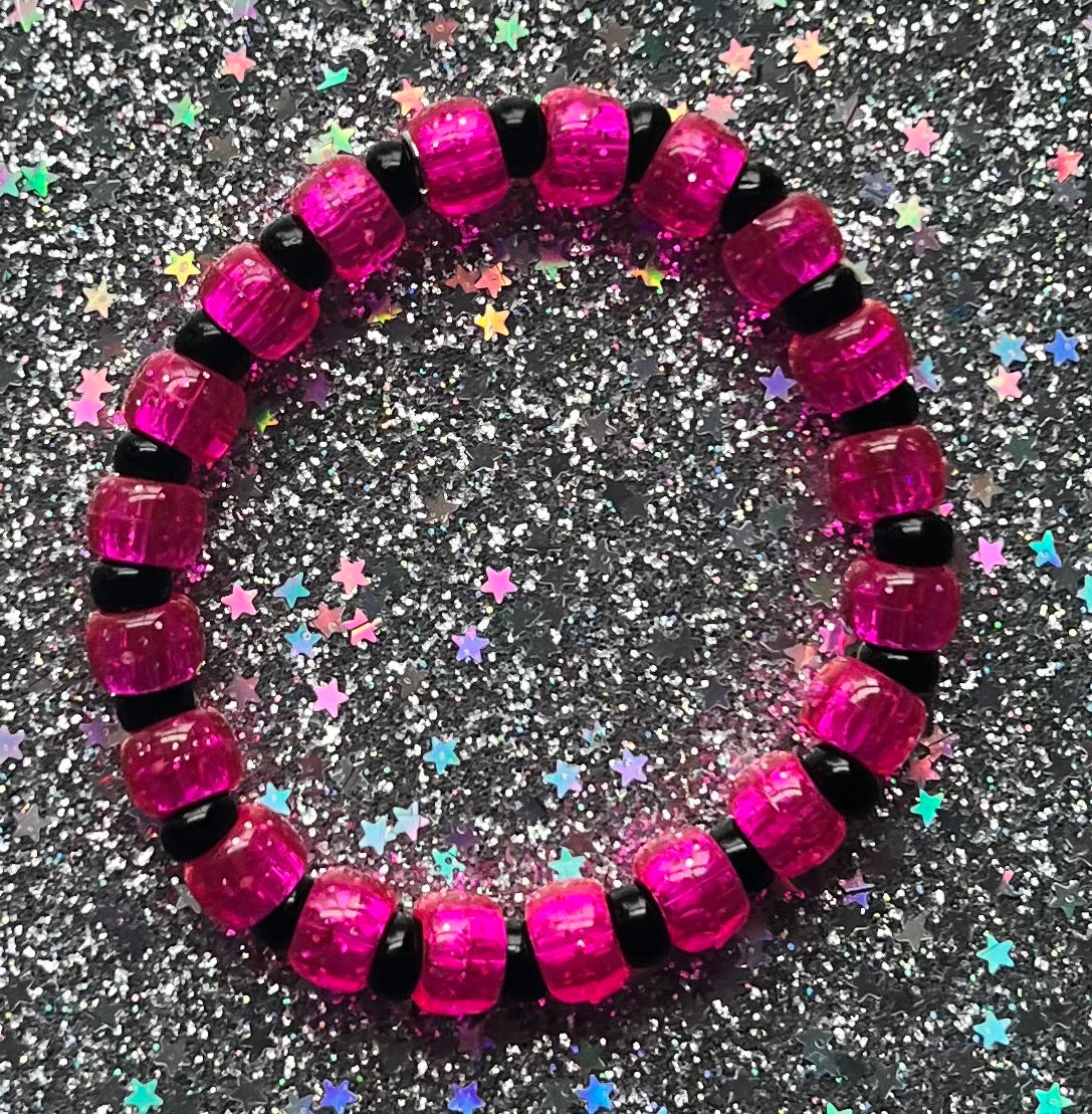 Joy Bracelet | Pink Glitter Black