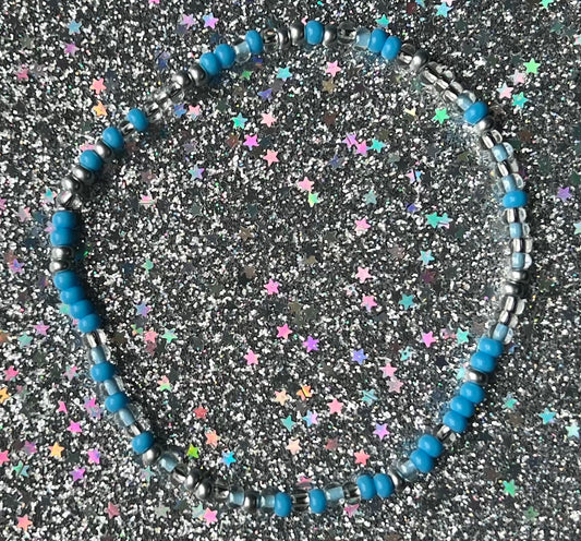 Alchemy Anklet | Light Blue Silver Clear