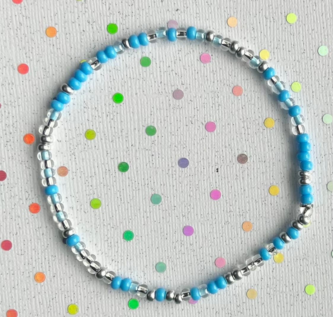 Alchemy Anklet | Light Blue Silver Clear