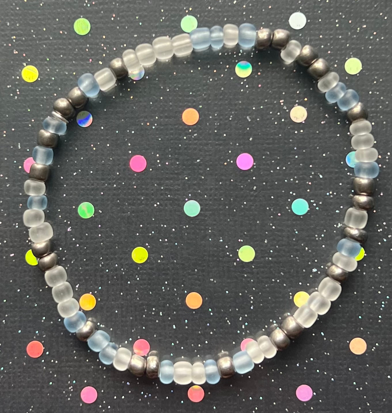 Alchemy Bracelet | Frosted White Frosted Blue Metal