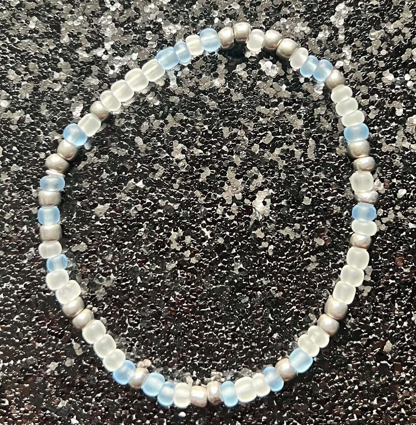 Alchemy Bracelet | Frosted White Frosted Blue Metal