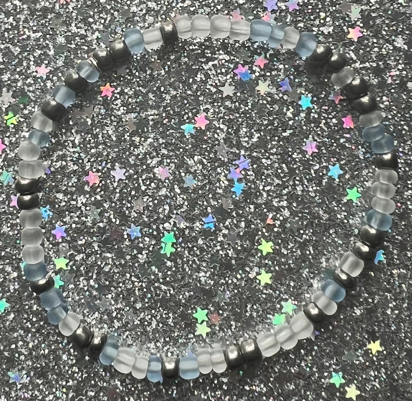 Alchemy Bracelet | Frosted White Frosted Blue Metal