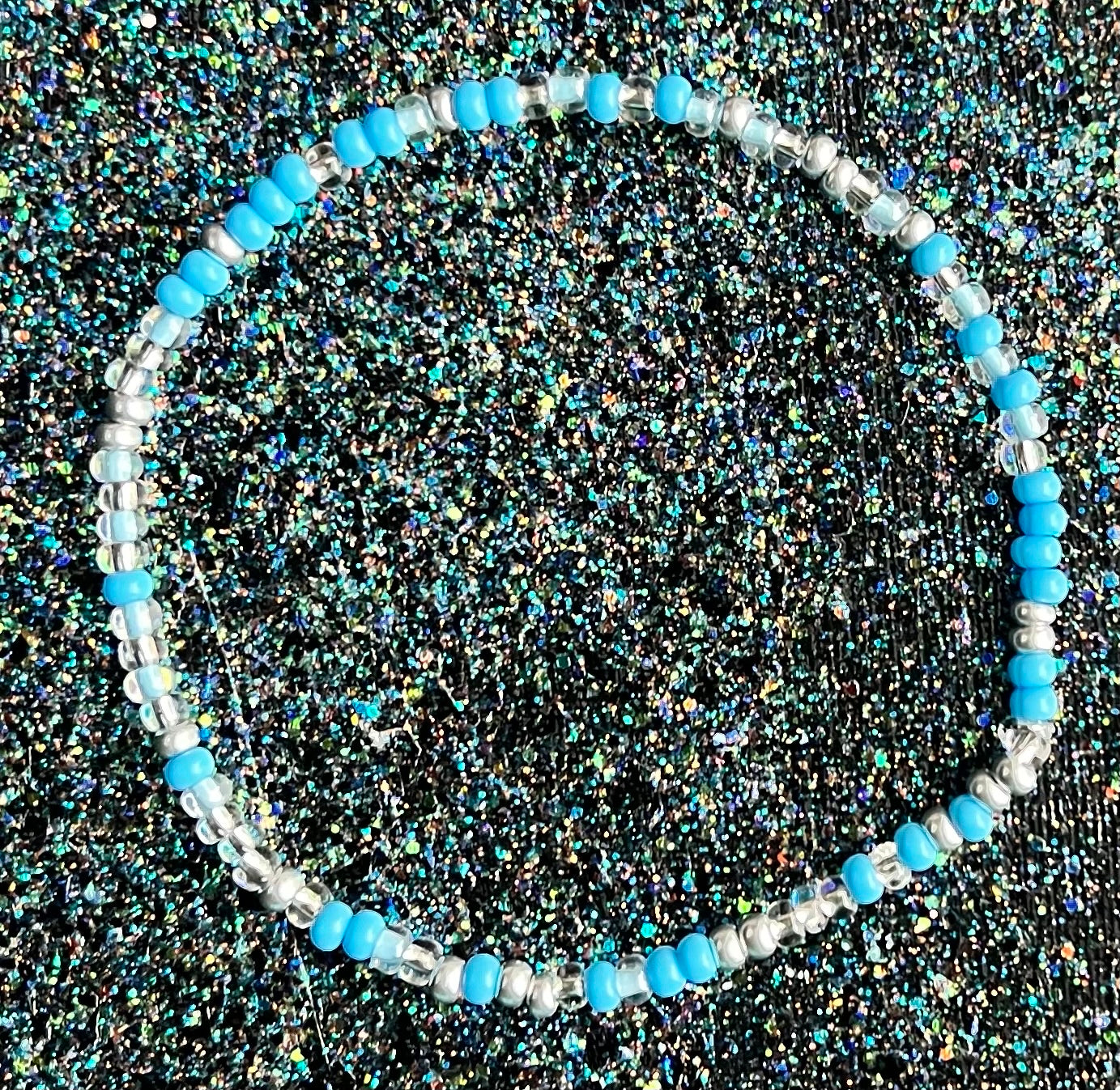 Alchemy Anklet | Light Blue Silver Clear