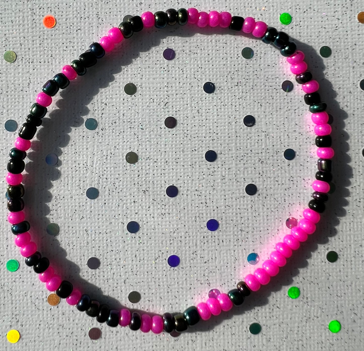 Alchemy Anklet | Hot Pink Watercolor Black