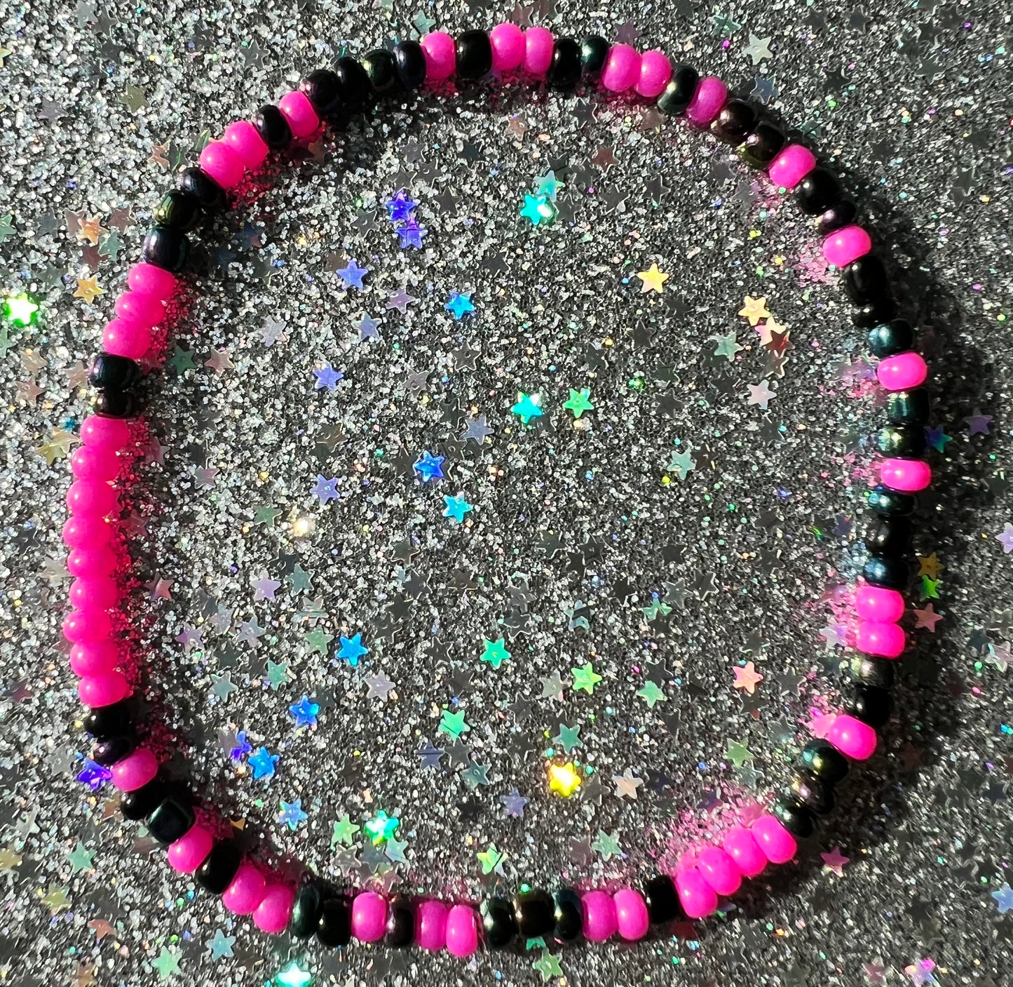 Alchemy Anklet | Hot Pink Watercolor Black