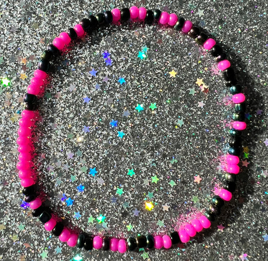 Alchemy Anklet | Hot Pink Watercolor Black