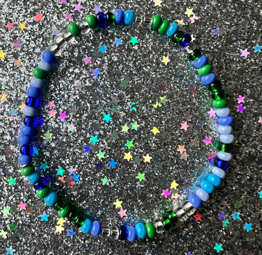 Alchemy Bracelet | Green Light Blue Periwinkle Silver